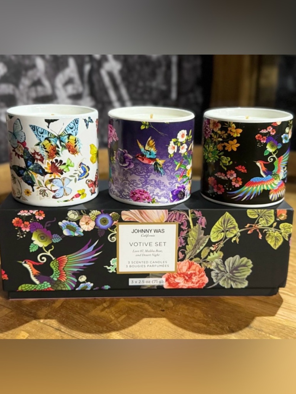 Johnny Was NEW IN BOX Votive Candle Set -3